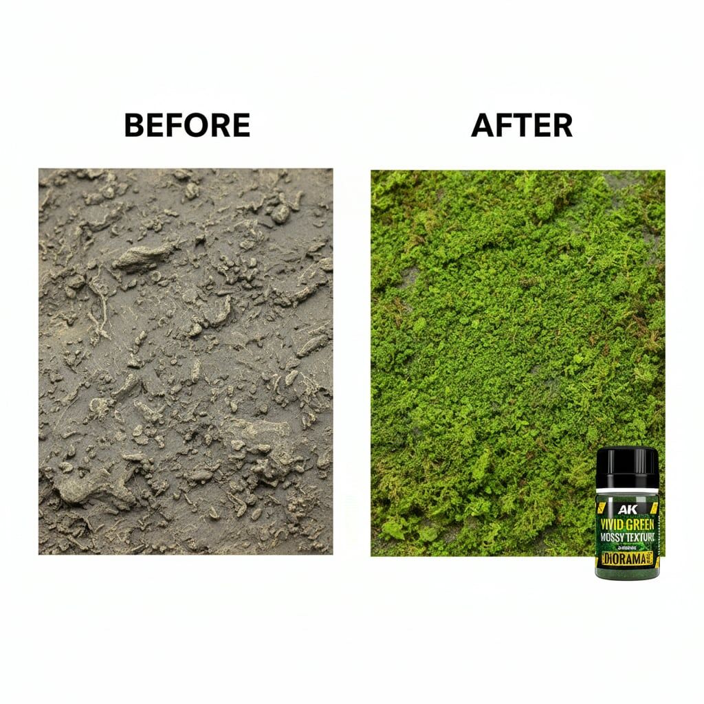 AK-Interactive: Diorama - Wargaming Terrain: : Vivid Green Mossy Texture