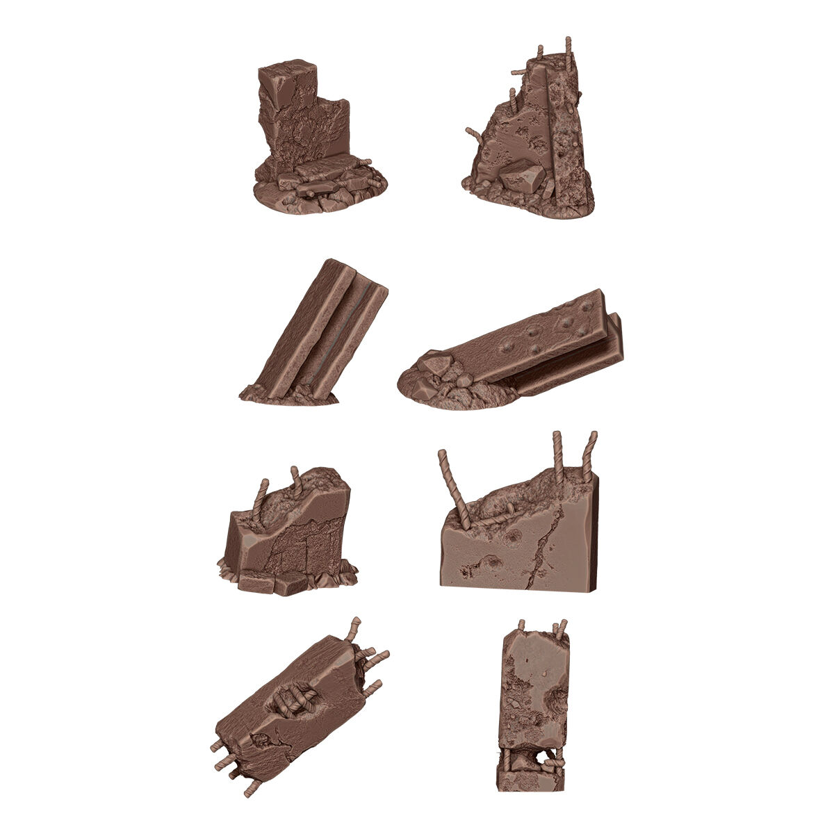 AK Basing Bits: Concrete Ruins (8 Pieces)
