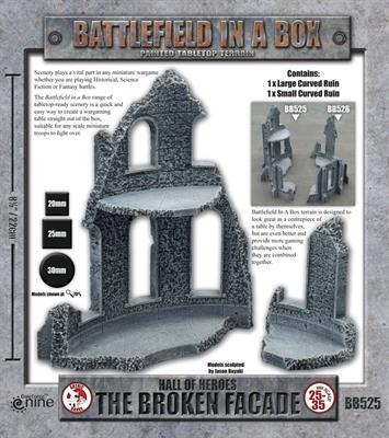 Battlefield in a Box: BB525 Gothic Battlefields - Hall of Heroes Broken Facade - 30mm (2 pc)