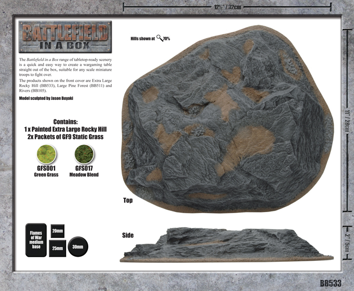 Battlefield in a Box: Extra Large Rocky Hill (15/30mm)