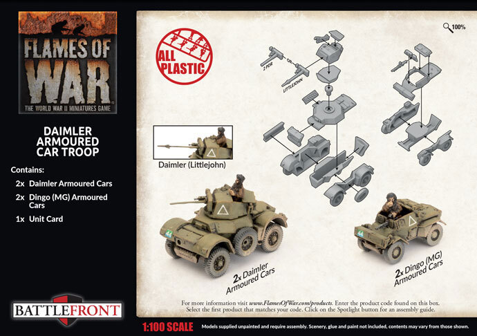 Daimler Armoured Car Troop (x4) (Plastic) BBX61