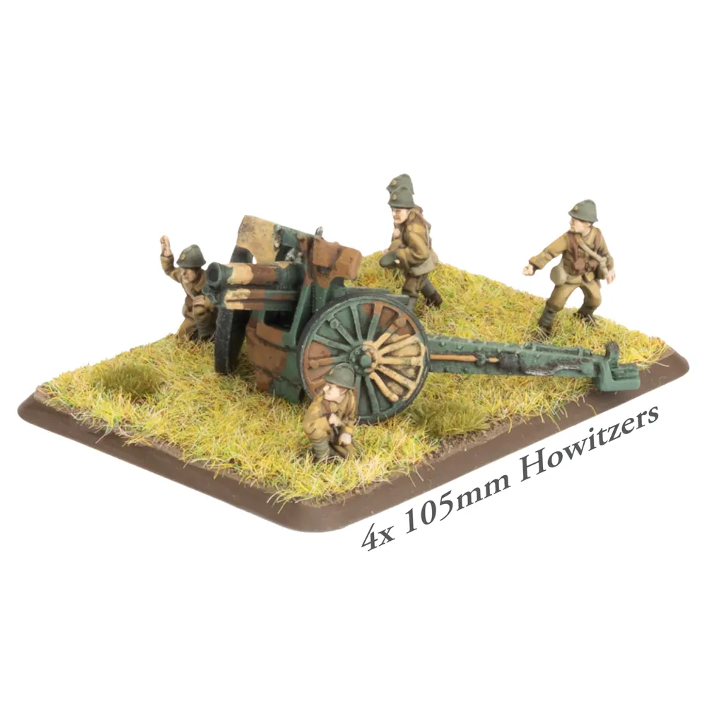 Flames of War: French: 105mm Howitzer Battery (x4 guns)