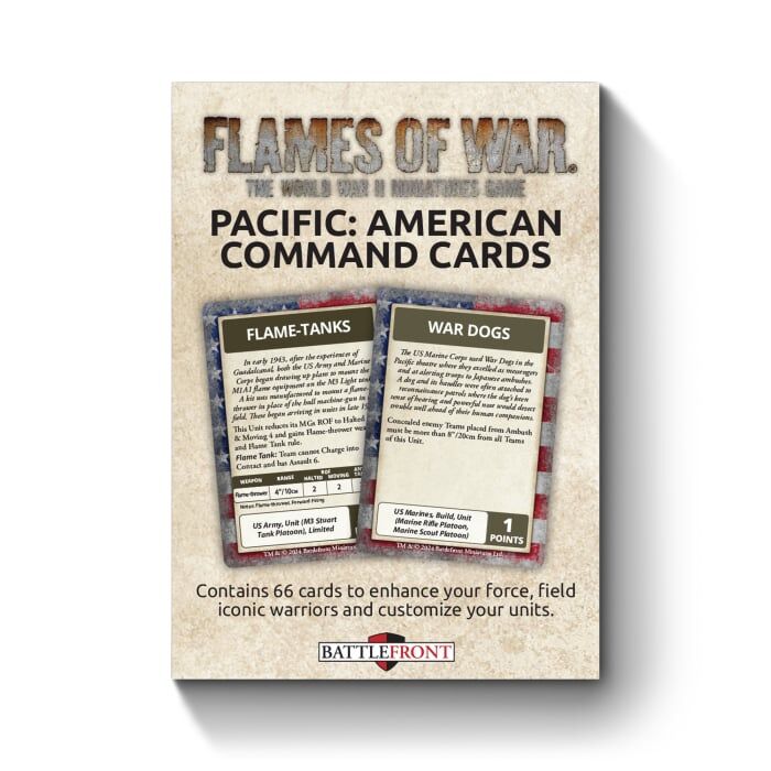 Flames of War: The Pacific - American Command Cards (66 Cards)