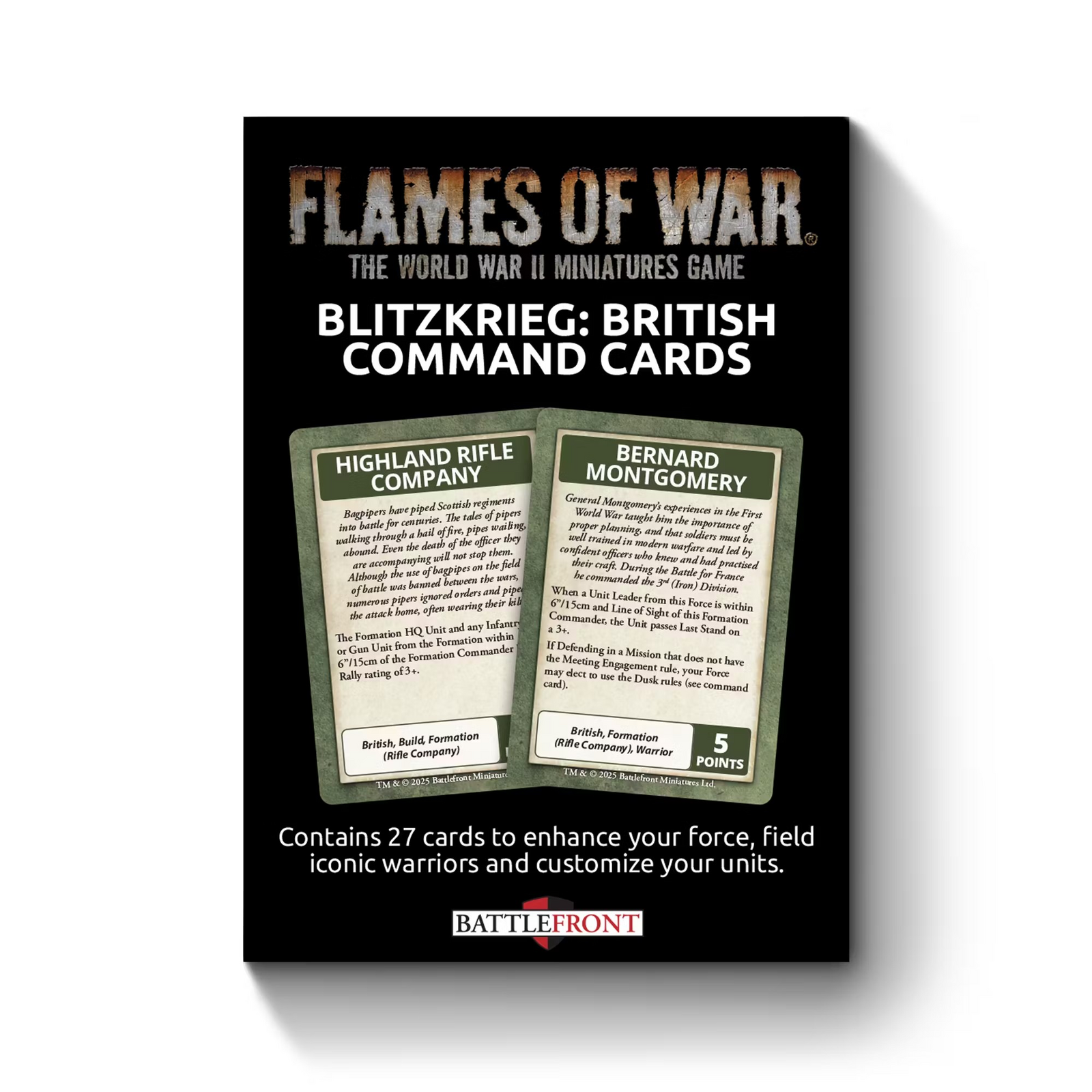 Flames of War: British: Blitzkrieg Command Cards (x27 Cards) - Limited Edition