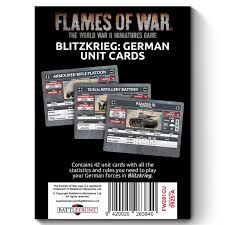 Flames of War: German: Blitzkrieg German Unit Cards (x42 cards) - Limited Edition