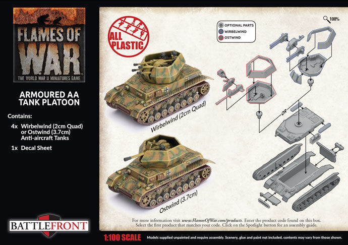 Flames of War: Armoured AA Tank Platoon (x4 Plastic)