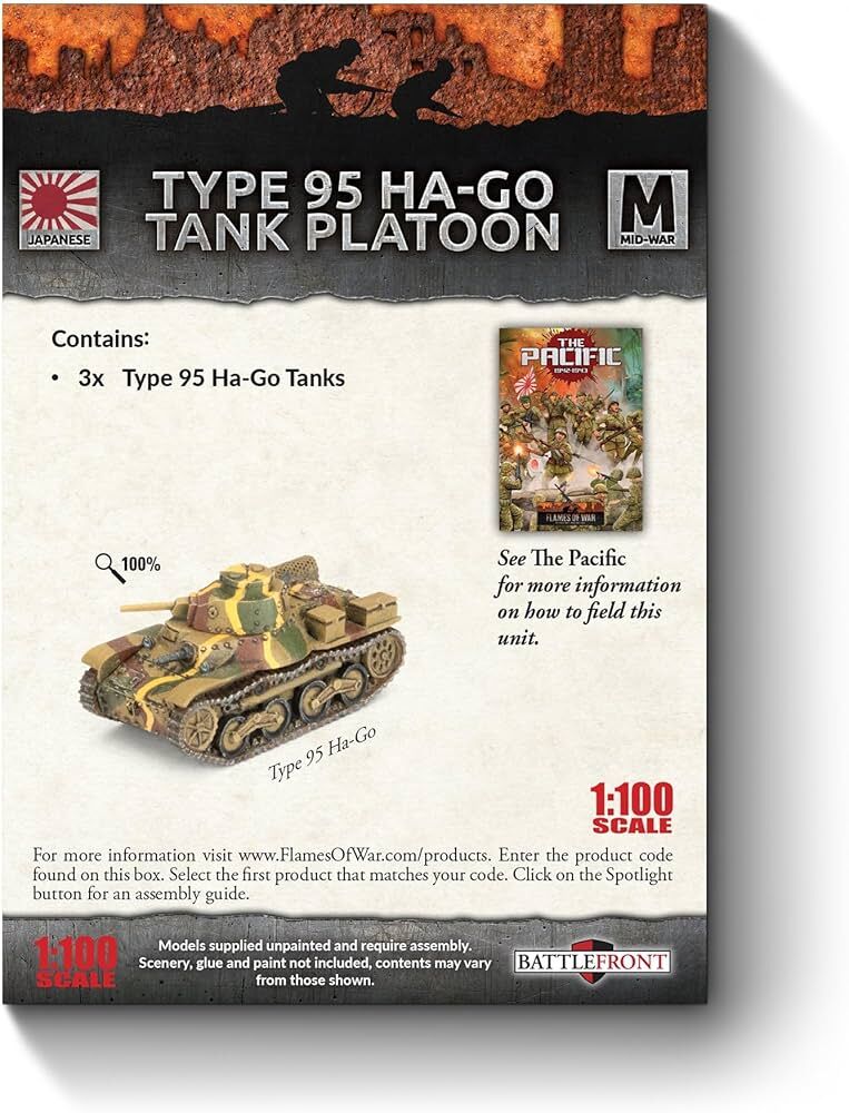 Flames of War: Japanese: Type 95 Ha-Go Light Tank Platoon (x3)