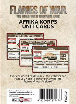 Flames of War: Afrika Korps Unit Cards (Ltd Ed)
