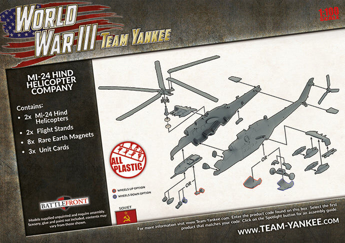 WWIII/Team Yankee: MI-24 Hind Helicopter Company (x2)