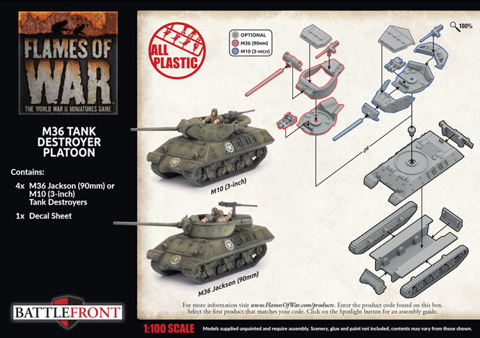 Flames of War: American: M36 and M10 Tank Destroyer Platoon (x4 Plastic)