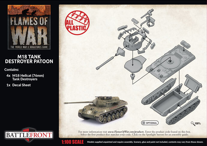 Flames of War: American: M18 Hellcat (76mm) Tank Destroyer Platoon (x4 Plastic)