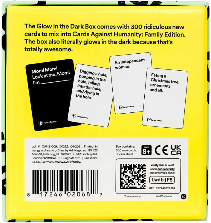 Cards Against Humanity Family Edition: First Expansion - Glow In The Dark Box