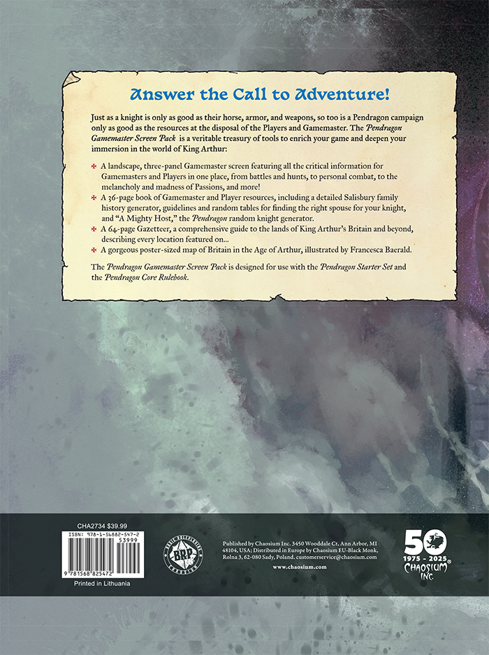 Pendragon RPG: Gamemaster Screen Pack