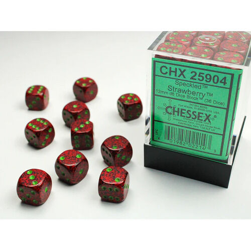 Speckled: Strawberry 12mm D6 Dice Block (36)