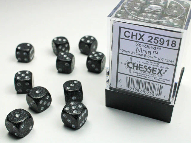 Speckled Ninja 12mm D6 Dice Block (36)