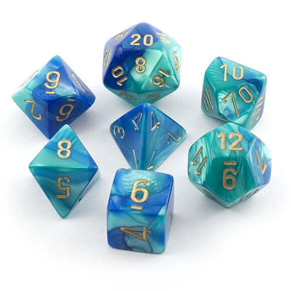Gemini Blue Teal/Gold 7-Die Set