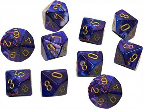 Lustrous: D10 Purple/Gold Dice Set (10)