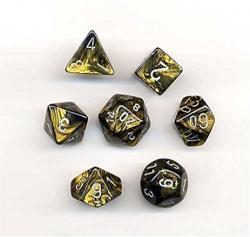 Leaf Black-Gold/Silver Polyhedral Roleplaying Dice Set (7)