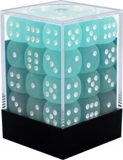 Frosted: 12mm D6 Teal/White Block (36)