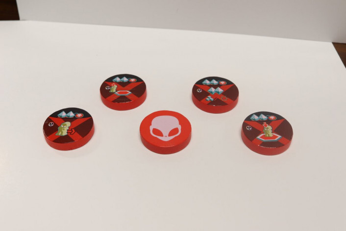 On Mars: Alien Invasion Expansion - Wooden Alien Tokens 