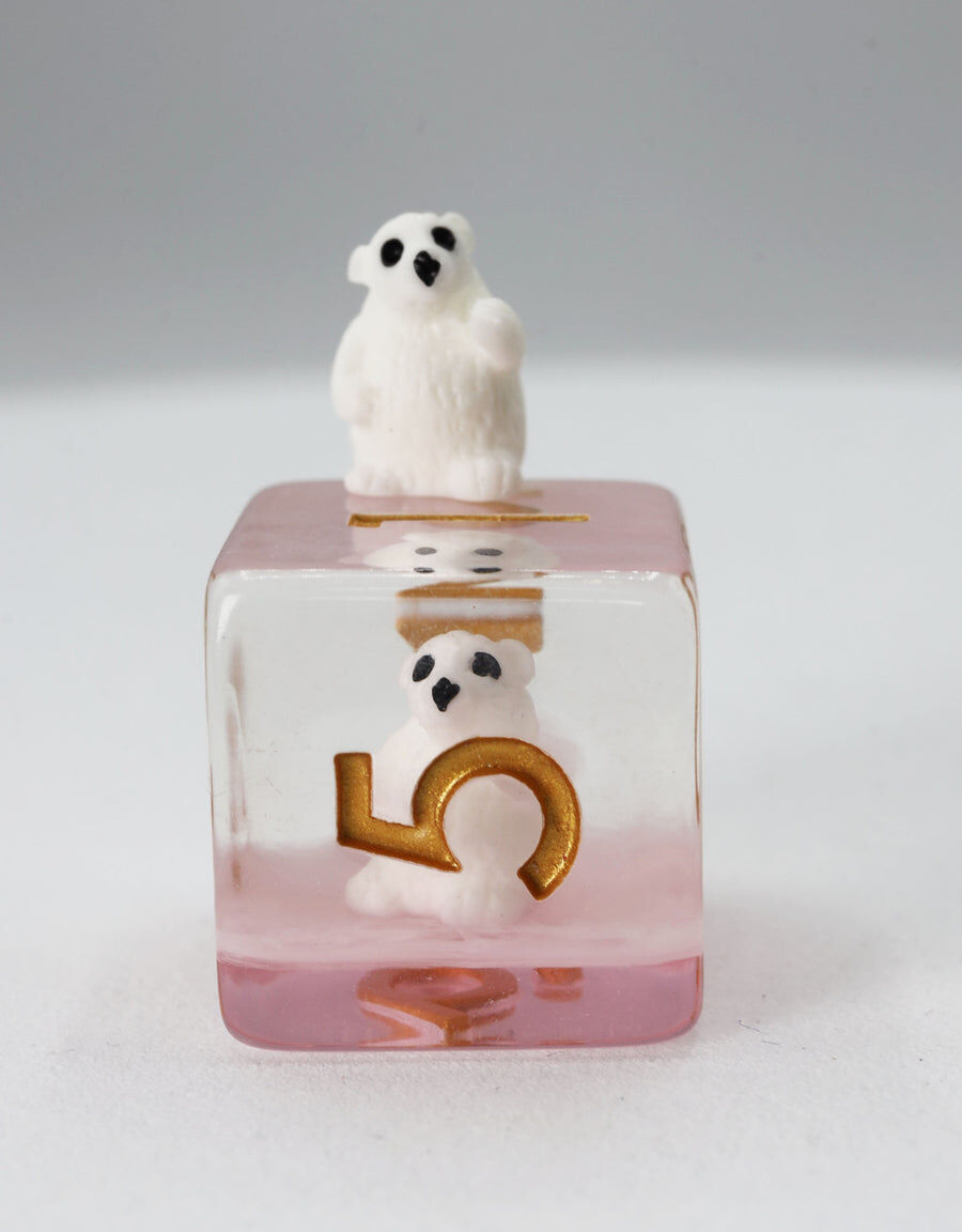 Pink Polar Bear RPG Dice Set