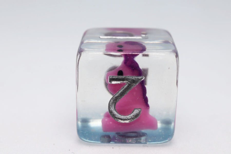 Pink T-Rex RPG Dice Set