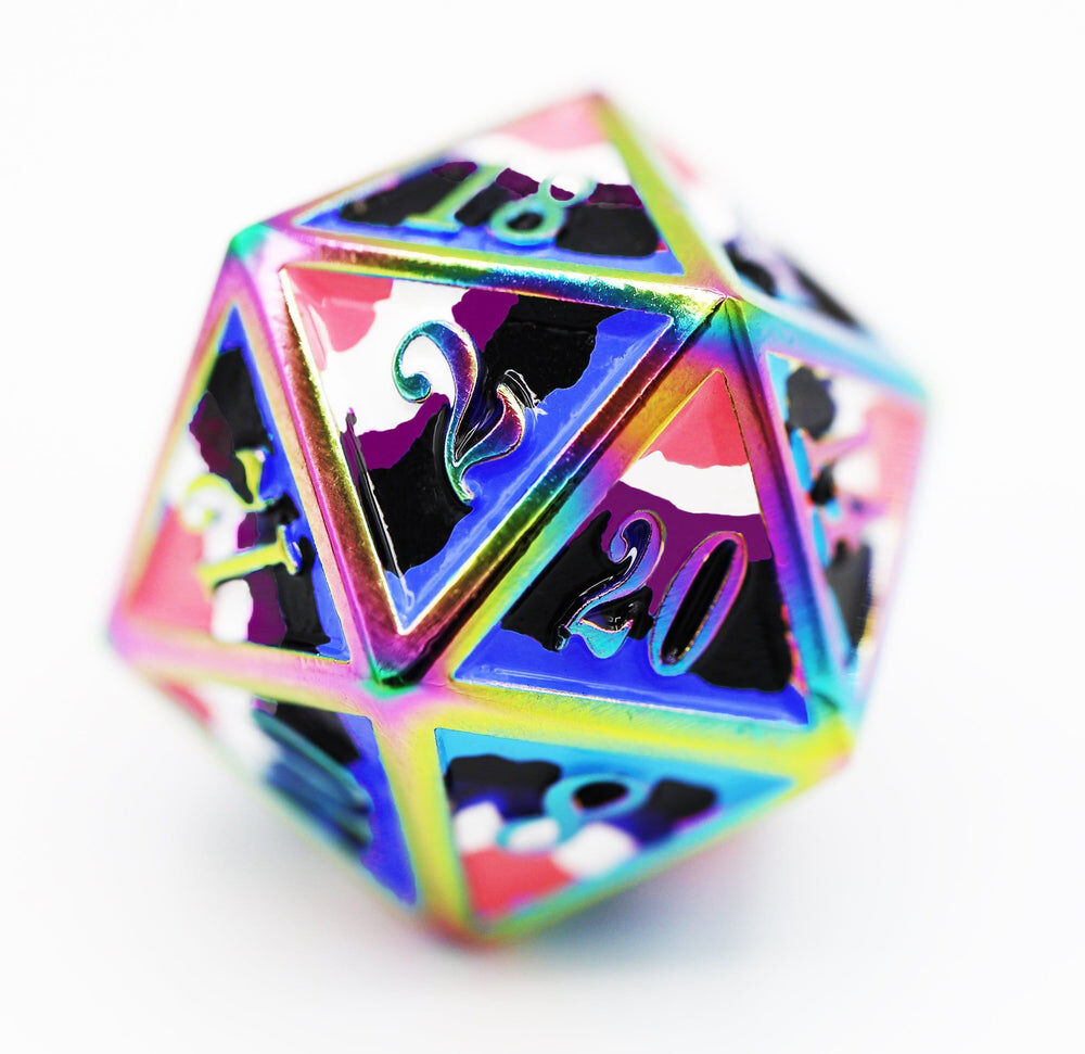 Genderfluid Pride Flag - Metal RPG Dice Set