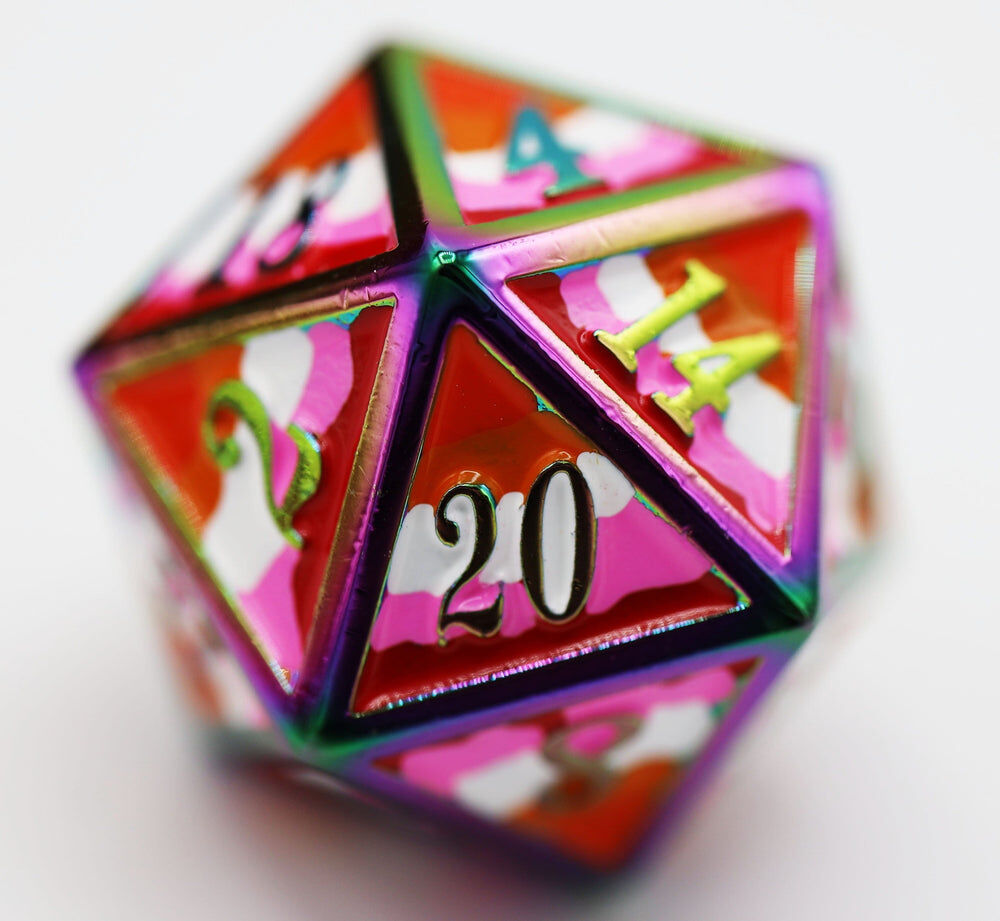 Lesbian Pride Flag - Metal RPG Dice Set