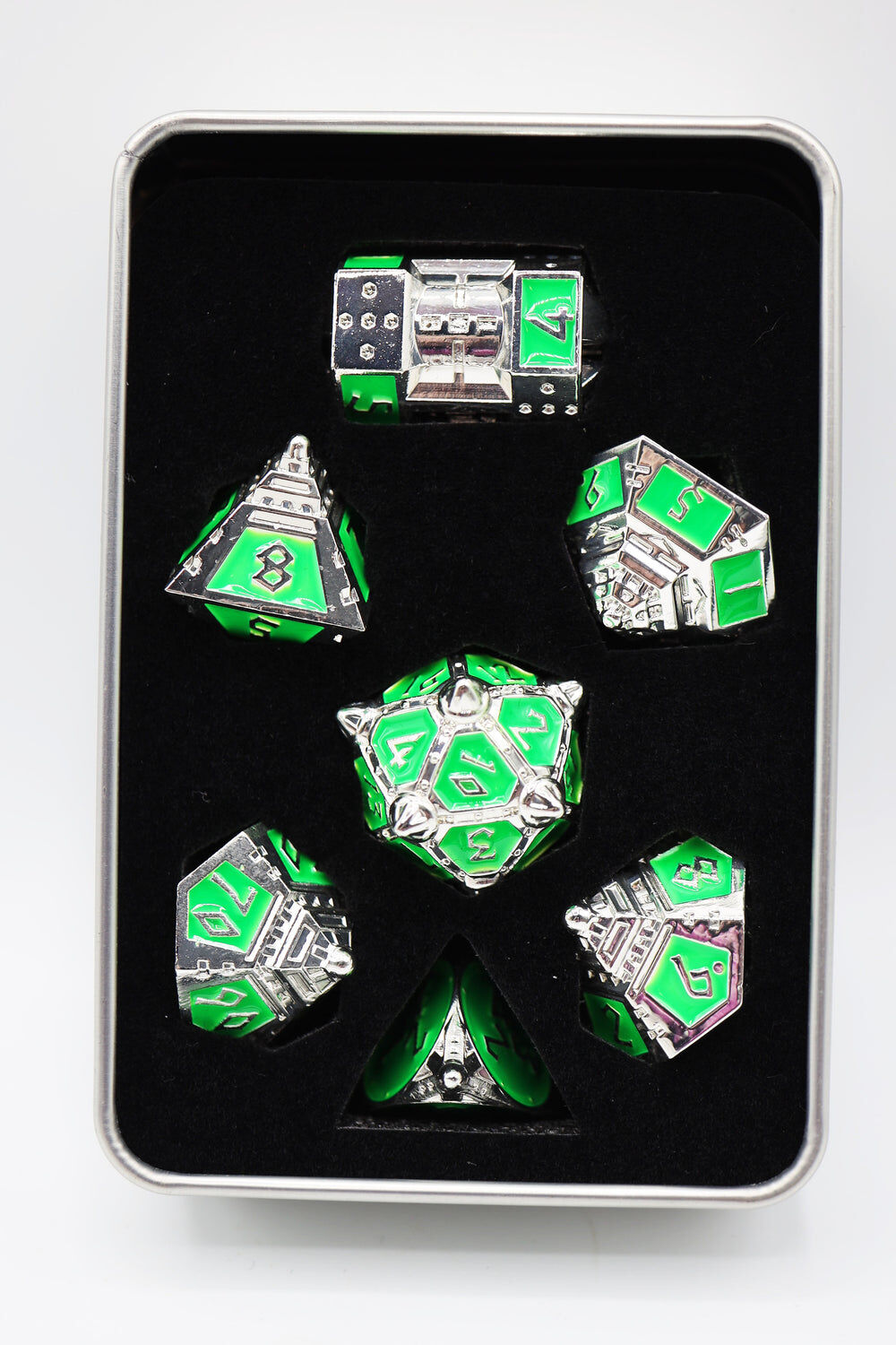 Dice 51: Neon Diamonds - Metal RPG Dice Set