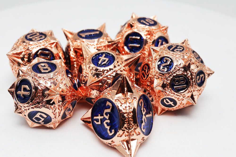 Dice 51: Copper Lit Space - Metal RPG Dice Set