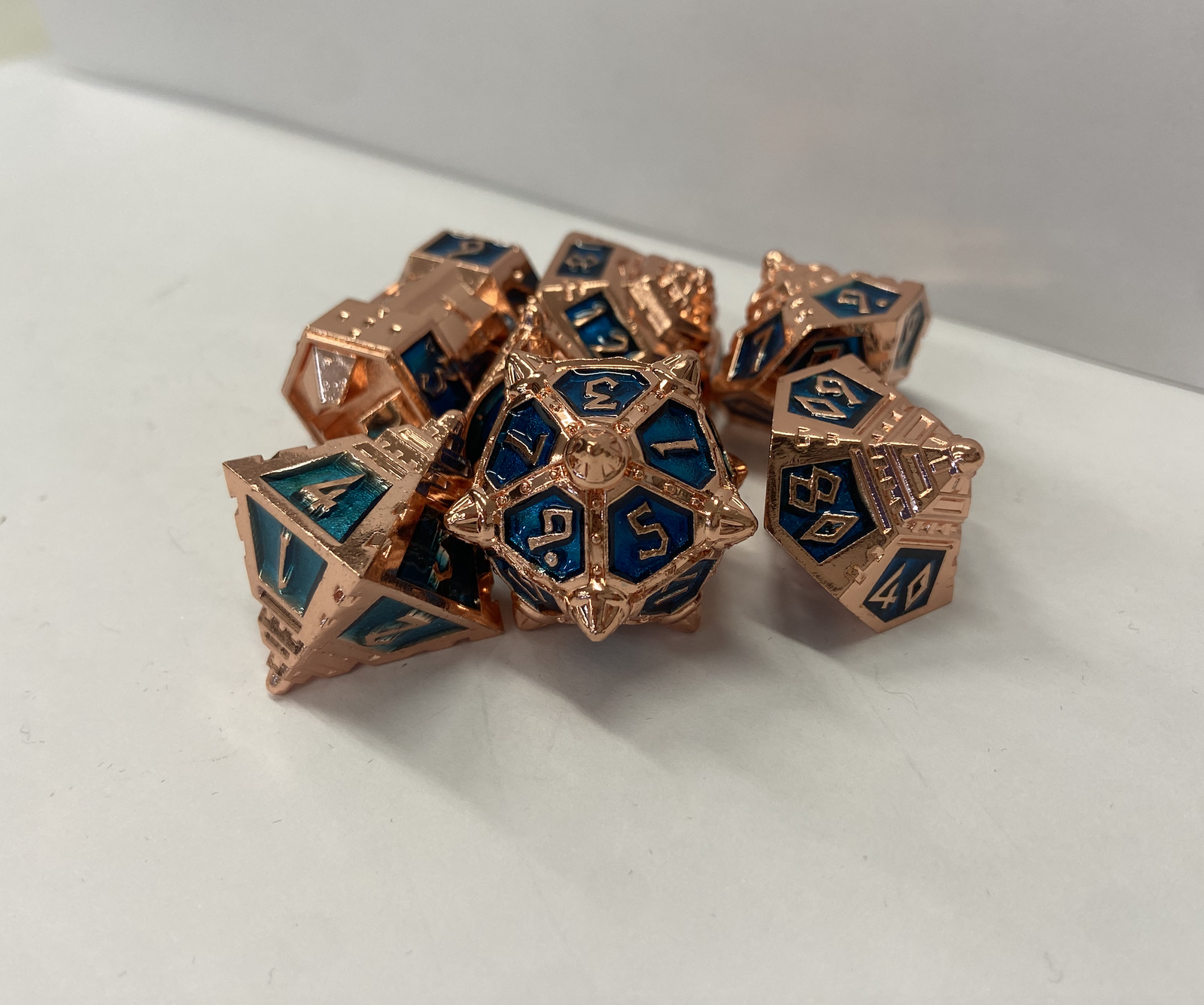 Dice 51: Copper Lit Space - Metal RPG Dice Set