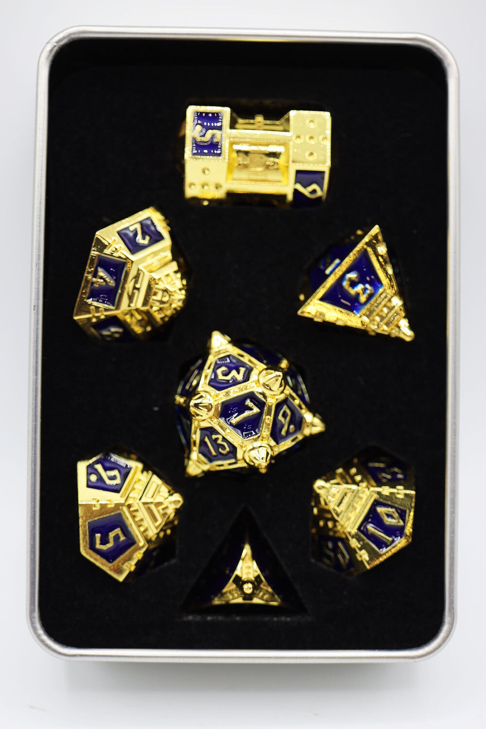 Dice 51: Cobalt Cosmos - Metal RPG Dice Set