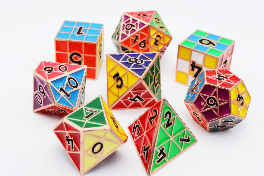 Puzzle Cube: Copper - Metal 8 piece Dice Set