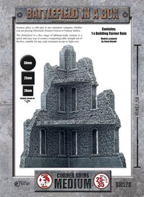 Battlefield in a Box: BB528 Gothic Terrain: Medium Corner Ruin - 30mm (1 pc)