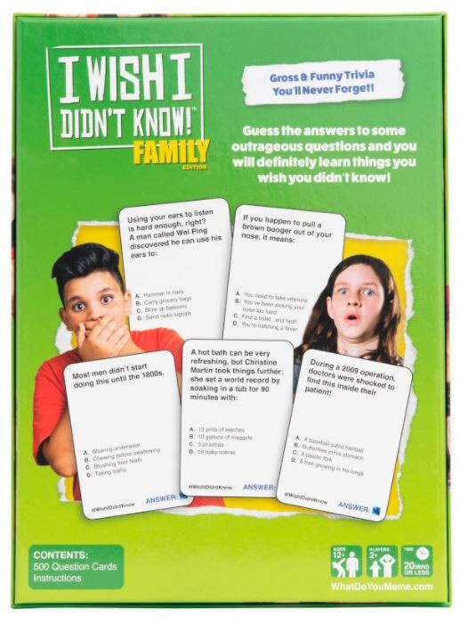 I Wish I Didn't Know: Family Edition