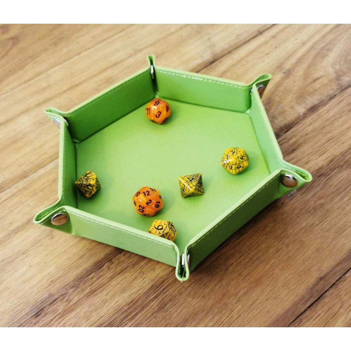 Folding Hex Dice Tray: Green 6"
