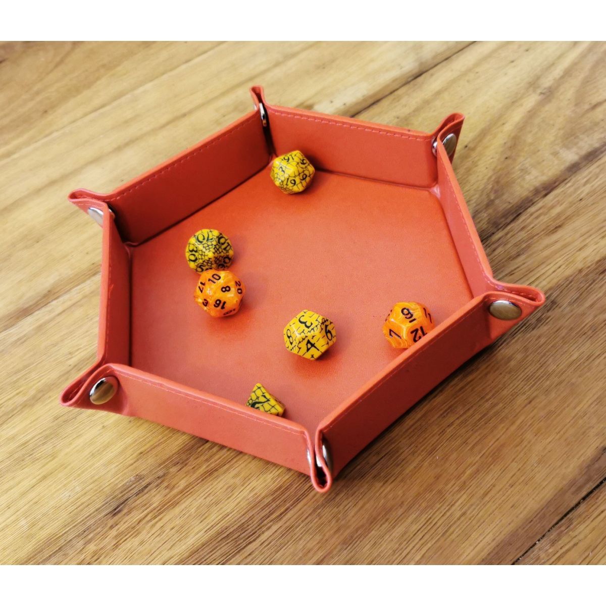 Folding Hex Dice Tray: Red 6"