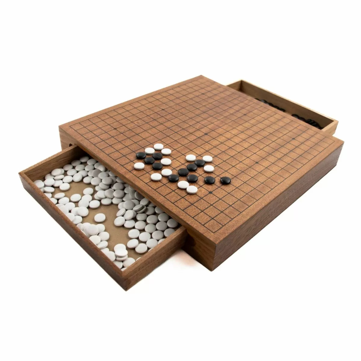 Wooden Weiqi / Go Set - 30 cm - Board with Drawers