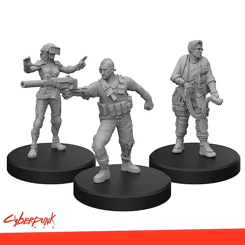 Cyberpunk Red Miniatures: Edgerunners A - Solo, Tech, and Netrunner