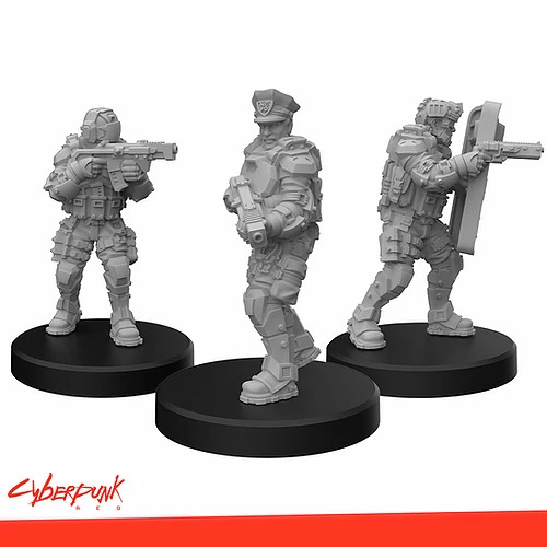 Cyberpunk Red Miniatures: Lawmen A - Command