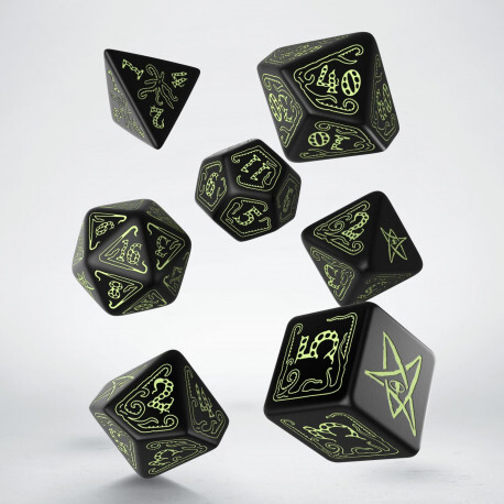 Call of Cthulhu Roleplaying Dice Set (7) - Black/Glow-in-Dark