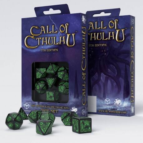 Call of Cthulhu Roleplaying Dice Set (7) - Black/Green Set