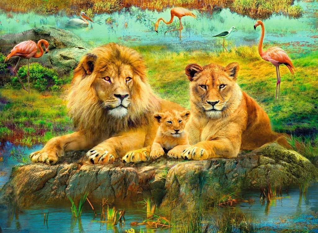 Lions in the Savannah Jigsaw Puzzle 500pc