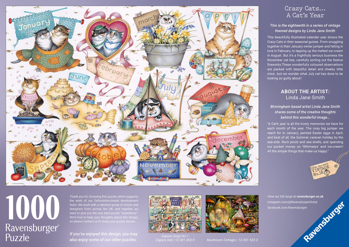 Crazy Cats: A Cat's Year Jigsaw Puzzle 1000pc