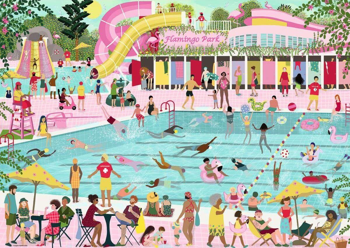 Flamingo Park Jigsaw Puzzle 1000pc
