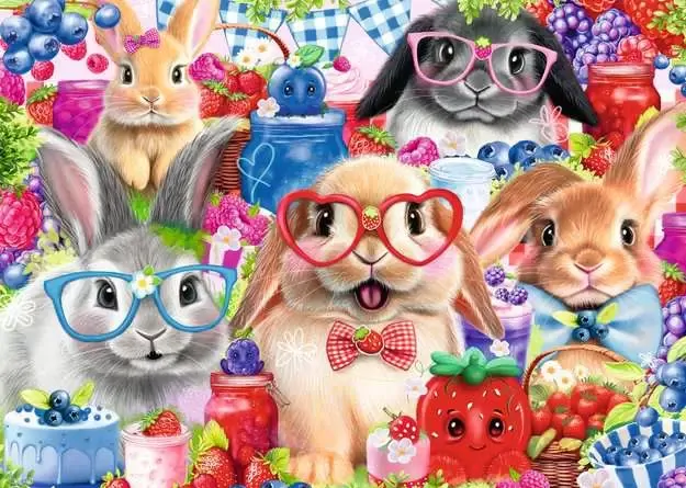 Bunnies And Berries Jigsaw Puzzle 35pc