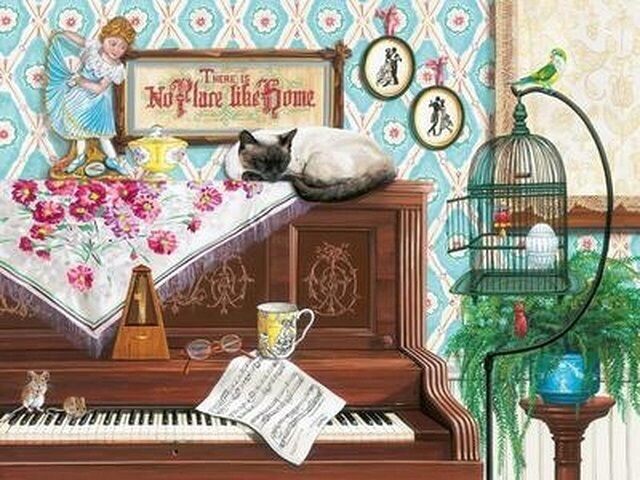 Piano Cat Jigsaw Puzzle 750pc Large Format