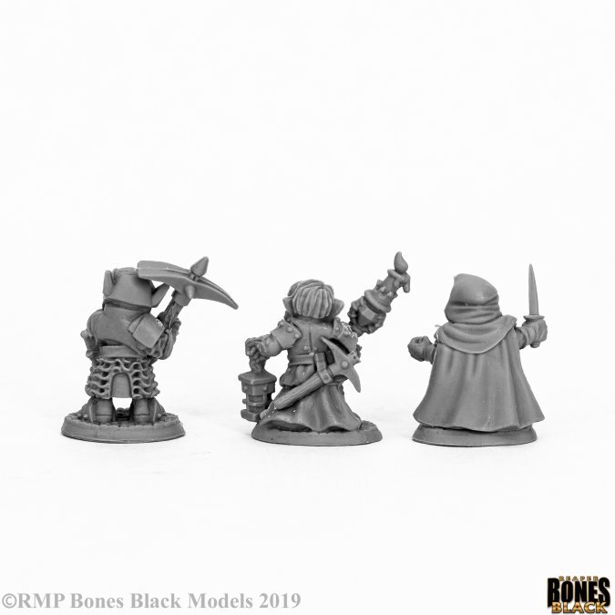 Reaper Bones Black: 44060 Deep Gnome Warriors (3)