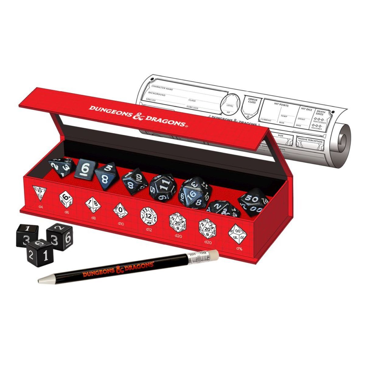 Sirius Dice - D&D New Adventurer Dice Set - Black Dice