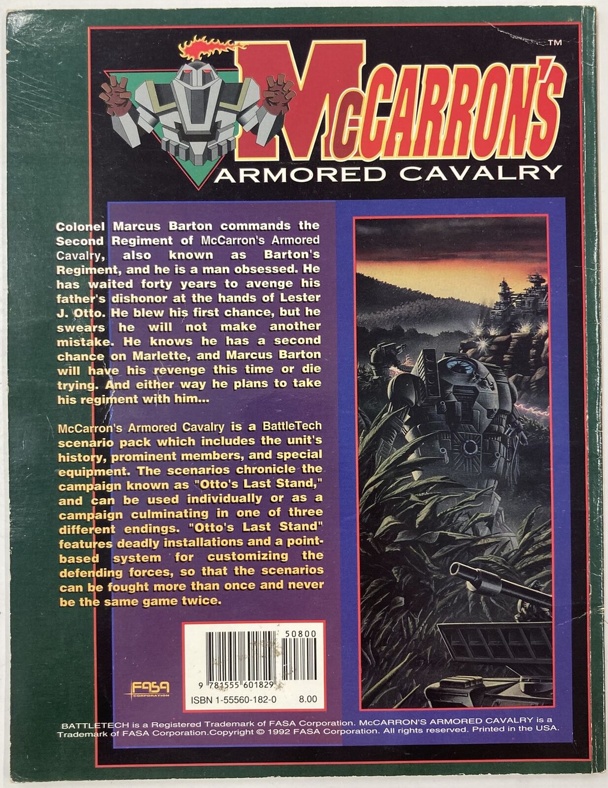 Battletech: McCarron's Armored Cavalry Scenario Pack (Second Hand)
